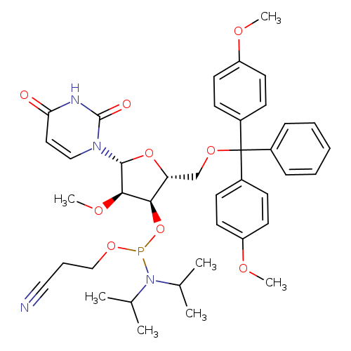 Uridine, 5'-O-[bis(4-methoxyphenyl)phenylmethyl]-2'-O-methyl-, 3'-[2-cyanoethyl N,N-bis(1-methylethyl)phosphoramidite]