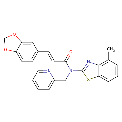 (2E)-3-(2H-1,3-benzodioxol-5-yl)-N-(4-methyl-1,3-benzothiazol-2-yl)-N-[(pyridin-2-yl)methyl]prop-2-enamide
