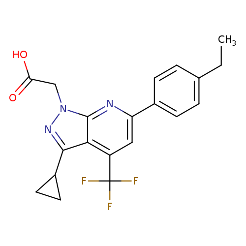2-(3-Cyclopropyl-6-(4-ethylphenyl)-4-(trifluoromethyl)-1H-pyrazolo[3,4-b]pyridin-1-yl)acetic acid
