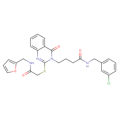 N-[(3-chlorophenyl)methyl]-4-{2-[({[(furan-2-yl)methyl]carbamoyl}methyl)sulfanyl]-4-oxo-3,4-dihydroquinazolin-3-yl}butanamide