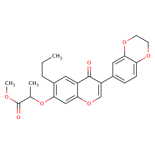methyl 2-{[3-(2,3-dihydro-1,4-benzodioxin-6-yl)-4-oxo-6-propyl-4H-chromen-7-yl]oxy}propanoate