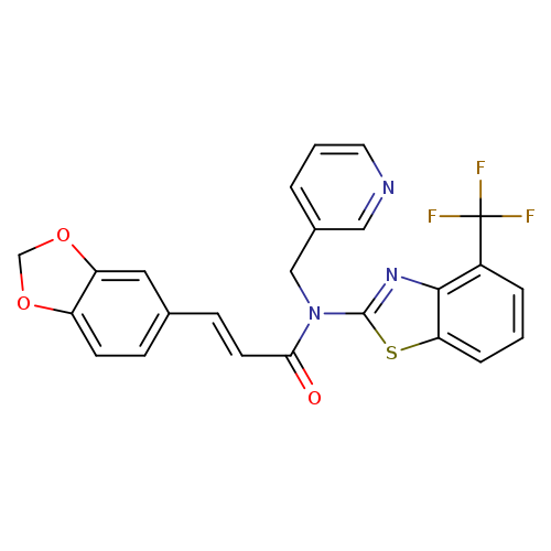 (2E)-3-(2H-1,3-benzodioxol-5-yl)-N-[(pyridin-3-yl)methyl]-N-[4-(trifluoromethyl)-1,3-benzothiazol-2-yl]prop-2-enamide