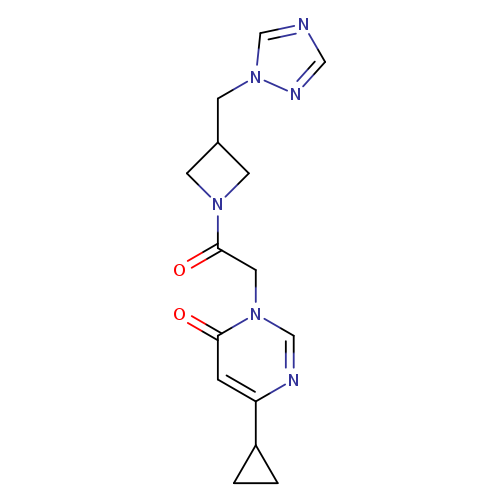 6-cyclopropyl-3-(2-oxo-2-{3-[(1H-1,2,4-triazol-1-yl)methyl]azetidin-1-yl}ethyl)-3,4-dihydropyrimidin-4-one