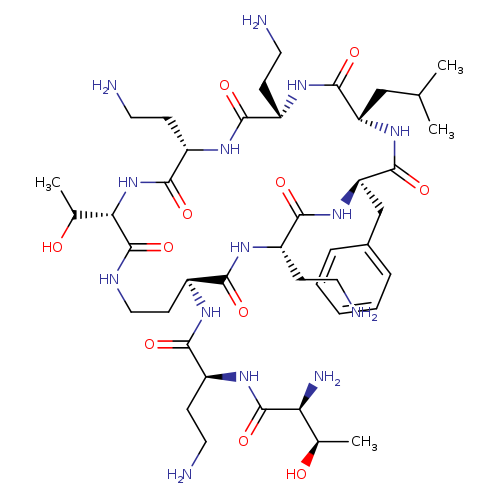 (2S,3R)-2-amino-N-[(1S)-3-amino-1-[[(3S,6S,9S,12S,15R,18S,21S)-6,9,18-tris(2-aminoethyl)-15-benzyl-3-(1-hydroxyethyl)-12-(2-methylpropyl)-2,5,8,11,14,17,20-heptaoxo-1,4,7,10,13,16,19-heptazacyclotricos-21-yl]carbamoyl]propyl]-3-hydroxy-butanamide