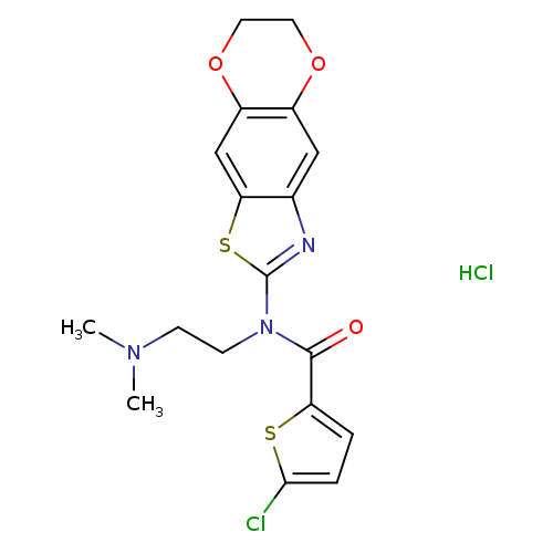 5-chloro-N-[2-(dimethylamino)ethyl]-N-{10,13-dioxa-4-thia-6-azatricyclo[7.4.0.0^{3,7}]trideca-1,3(7),5,8-tetraen-5-yl}thiophene-2-carboxamide hydrochloride
