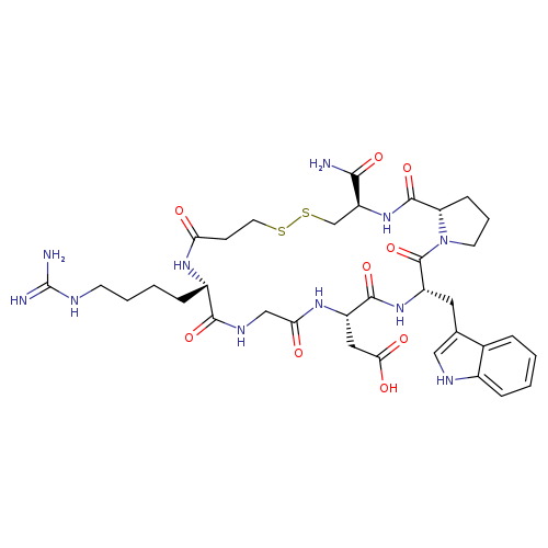 L-Cysteinamide, N6-(aminoiminomethyl)-N2-(3-mercapto-1-oxopropyl)-L-lysylglycyl-L-α-aspartyl-L-tryptophyl-L-prolyl-, cyclic (1→6)-disulfide