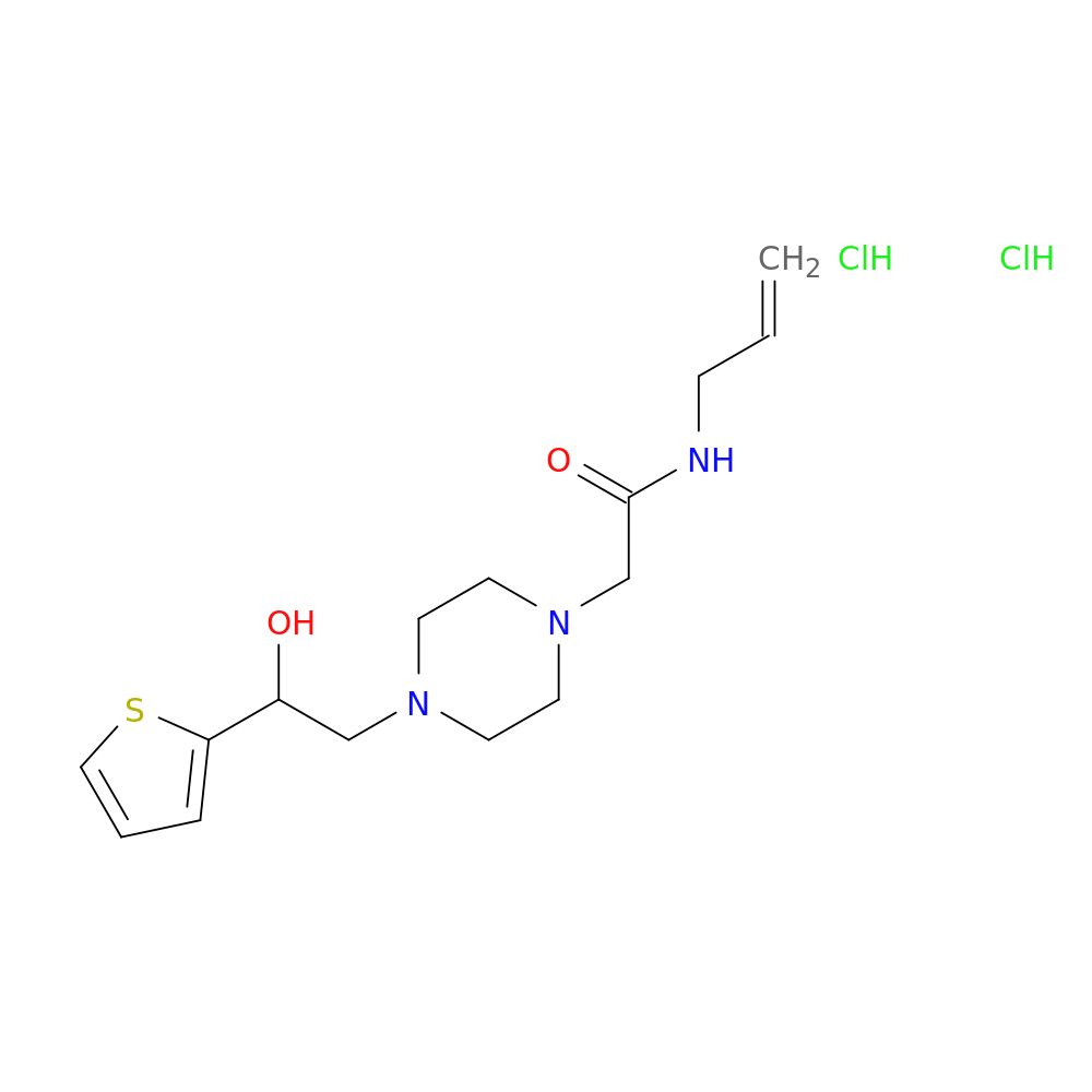 2-{4-[2-hydroxy-2-(thiophen-2-yl)ethyl]piperazin-1-yl}-N-(prop-2-en-1-yl)acetamide dihydrochloride
