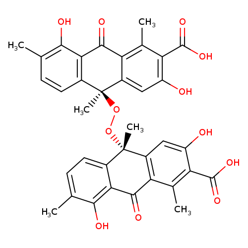 (10R)-10,10'R-dioxybis[9,10-dihydro-3,8-dihydroxy-1,7,10-trimethyl-9-oxo-2-anthracenecarboxylicacid]