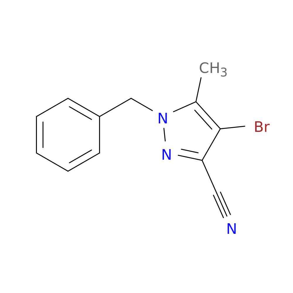 1-Benzyl-4-bromo-5-methyl-1H-pyrazole-3-carbonitrile