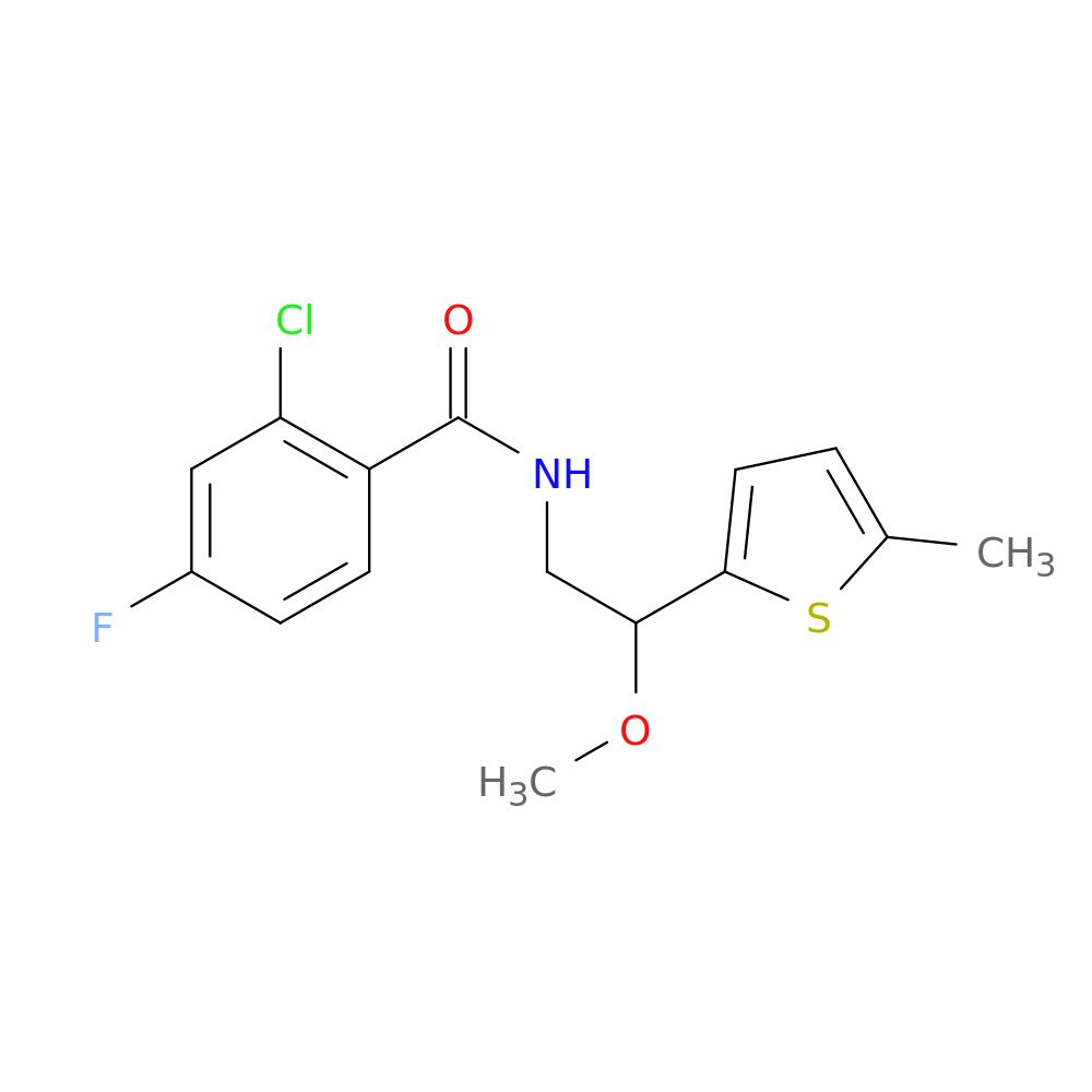 2-chloro-4-fluoro-N-[2-methoxy-2-(5-methylthiophen-2-yl)ethyl]benzamide
