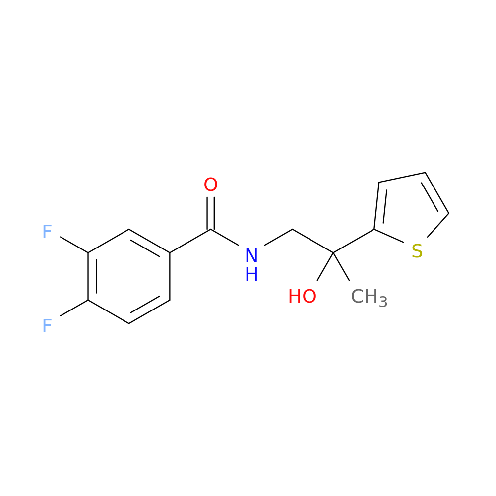 3,4-difluoro-N-[2-hydroxy-2-(thiophen-2-yl)propyl]benzamide