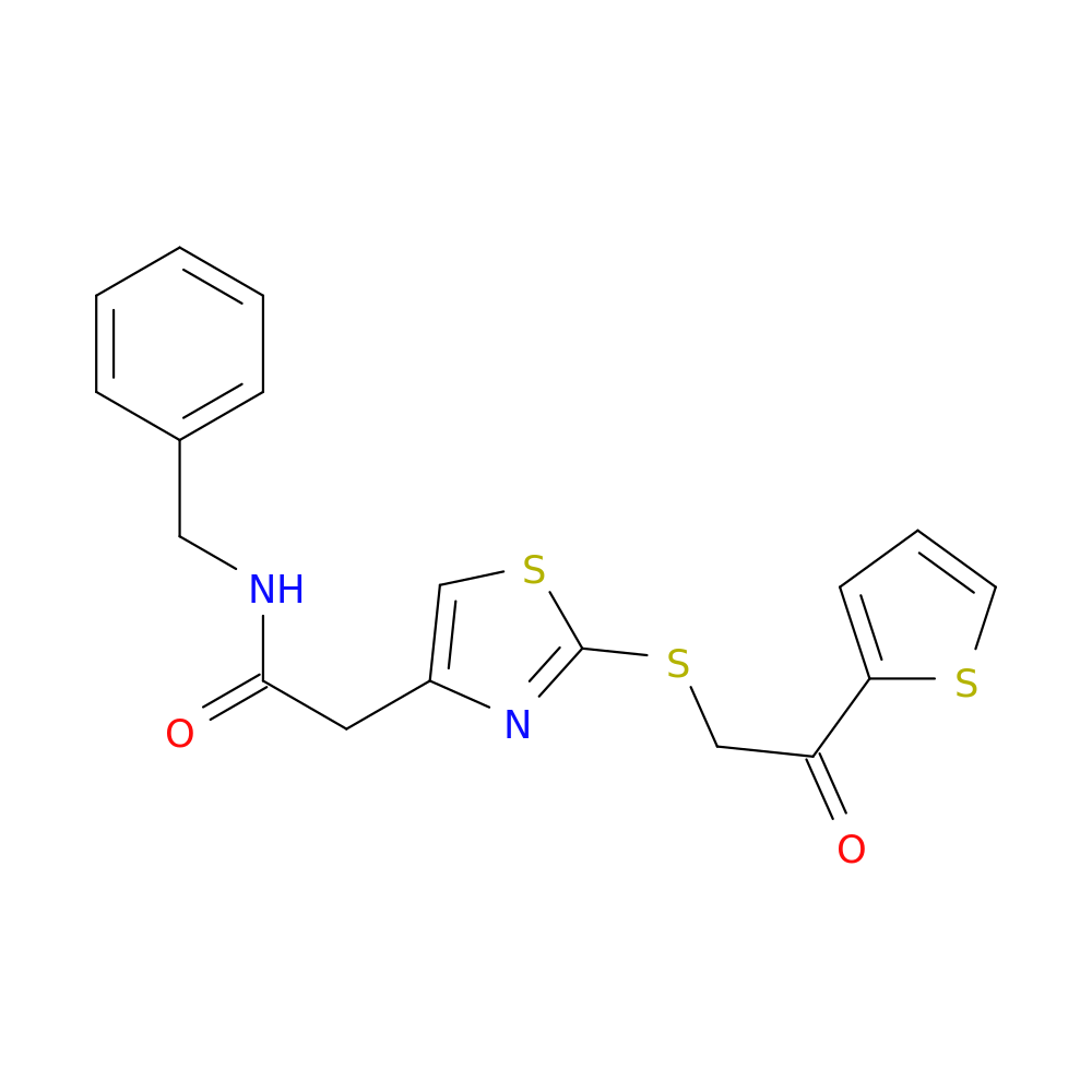 N-benzyl-2-(2-{[2-oxo-2-(thiophen-2-yl)ethyl]sulfanyl}-1,3-thiazol-4-yl)acetamide