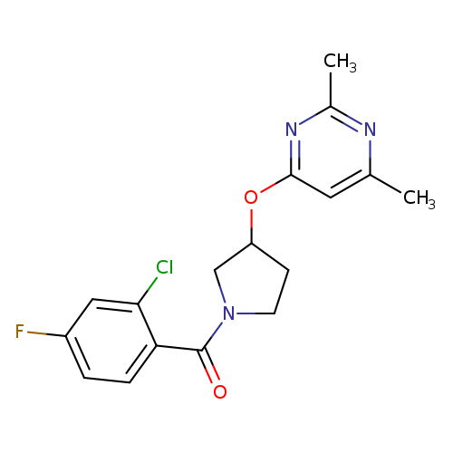 4-{[1-(2-chloro-4-fluorobenzoyl)pyrrolidin-3-yl]oxy}-2,6-dimethylpyrimidine