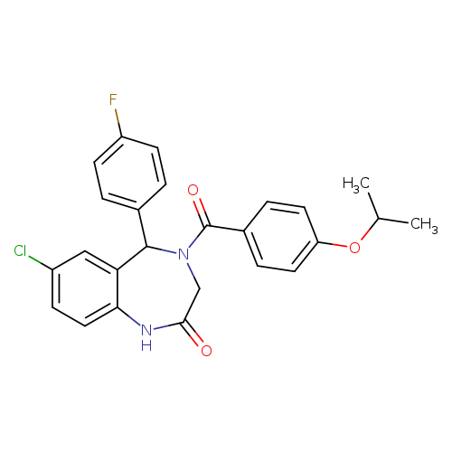7-chloro-5-(4-fluorophenyl)-4-[4-(propan-2-yloxy)benzoyl]-2,3,4,5-tetrahydro-1H-1,4-benzodiazepin-2-one
