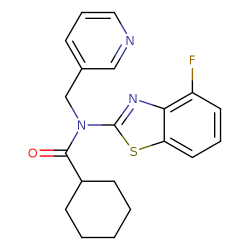 N-(4-fluoro-1,3-benzothiazol-2-yl)-N-[(pyridin-3-yl)methyl]cyclohexanecarboxamide