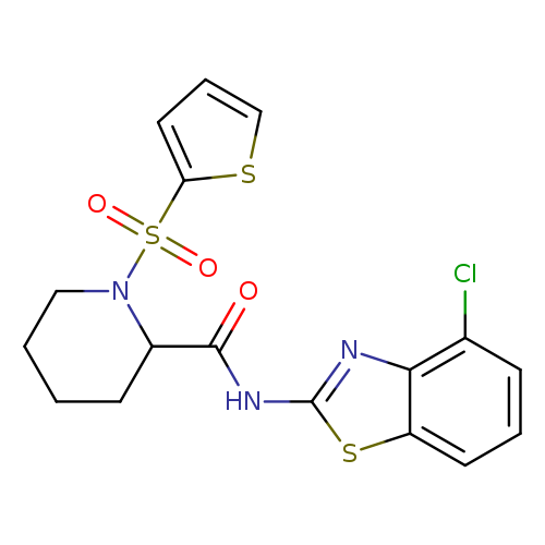 N-(4-chloro-1,3-benzothiazol-2-yl)-1-(thiophene-2-sulfonyl)piperidine-2-carboxamide
