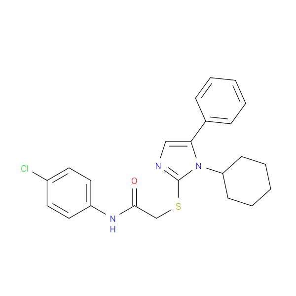 N-(4-chlorophenyl)-2-[(1-cyclohexyl-5-phenyl-1H-imidazol-2-yl)sulfanyl]acetamide