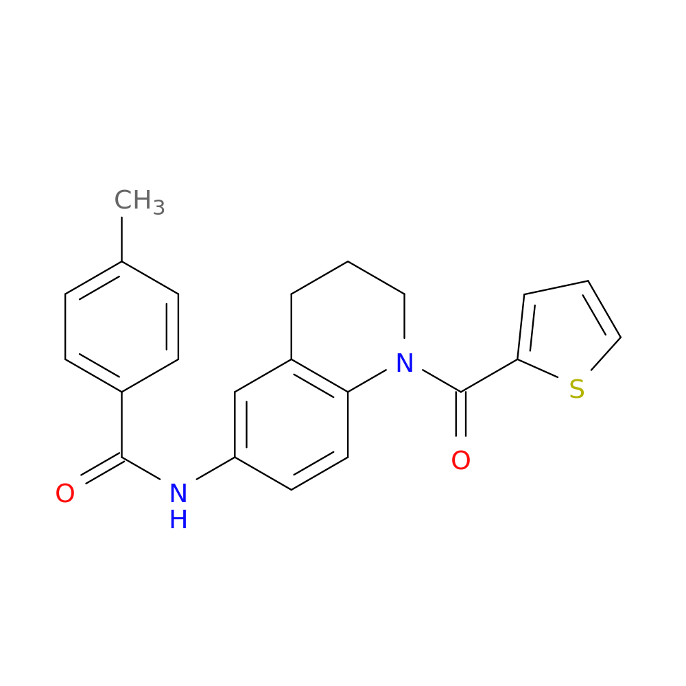 4-methyl-N-[1-(thiophene-2-carbonyl)-1,2,3,4-tetrahydroquinolin-6-yl]benzamide