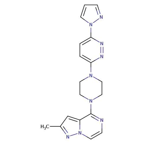 3-(4-{2-methylpyrazolo[1,5-a]pyrazin-4-yl}piperazin-1-yl)-6-(1H-pyrazol-1-yl)pyridazine