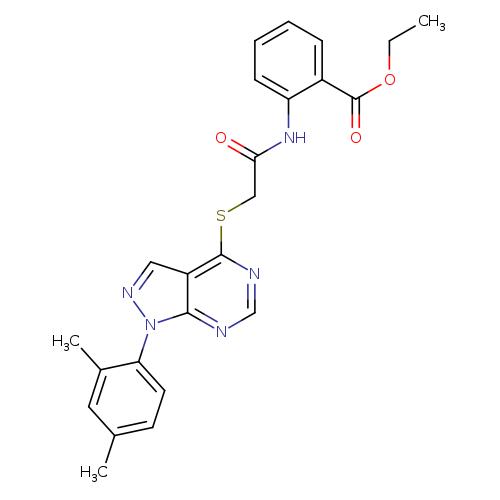 ethyl 2-(2-{[1-(2,4-dimethylphenyl)-1H-pyrazolo[3,4-d]pyrimidin-4-yl]sulfanyl}acetamido)benzoate