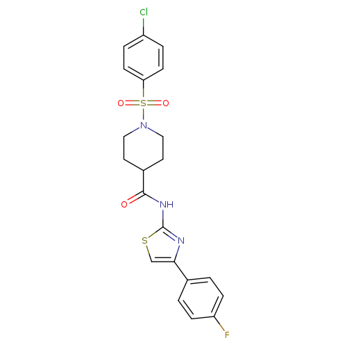 1-(4-chlorobenzenesulfonyl)-N-[4-(4-fluorophenyl)-1,3-thiazol-2-yl]piperidine-4-carboxamide