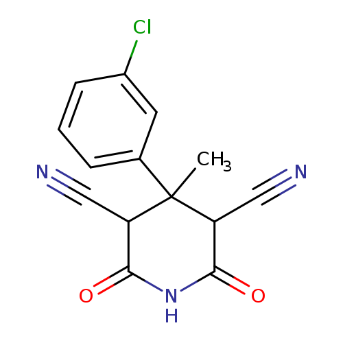 4-(3-chlorophenyl)-4-methyl-2,6-dioxopiperidine-3,5-dicarbonitrile