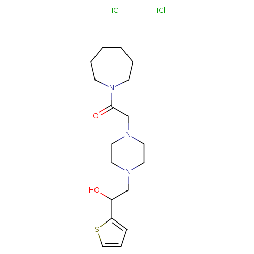 1-(azepan-1-yl)-2-{4-[2-hydroxy-2-(thiophen-2-yl)ethyl]piperazin-1-yl}ethan-1-one dihydrochloride