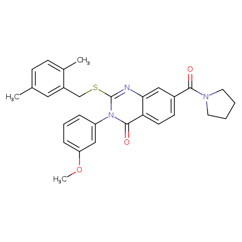 2-{[(2,5-dimethylphenyl)methyl]sulfanyl}-3-(3-methoxyphenyl)-7-(pyrrolidine-1-carbonyl)-3,4-dihydroquinazolin-4-one