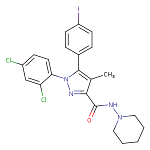 1-(2,4-Dichlorophenyl)-5-(4-iodophenyl)-4-methyl-N-1-piperidinyl-1H-pyrazole-3-carboxamide