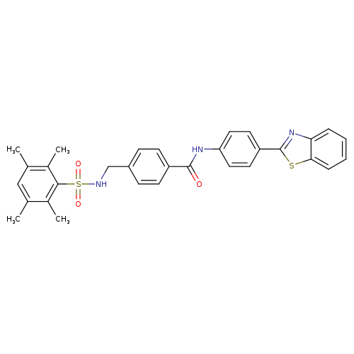 N-[4-(1,3-benzothiazol-2-yl)phenyl]-4-[(2,3,5,6-tetramethylbenzenesulfonamido)methyl]benzamide