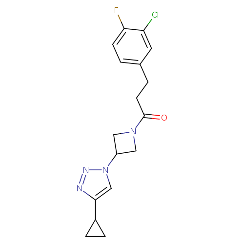 3-(3-chloro-4-fluorophenyl)-1-[3-(4-cyclopropyl-1H-1,2,3-triazol-1-yl)azetidin-1-yl]propan-1-one
