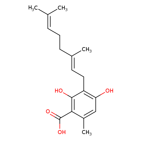 3-[(2E)-3,7-dimethyl-2,6-octadien-1-yl]-2,4-dihydroxy-6-methyl-benzoicacid