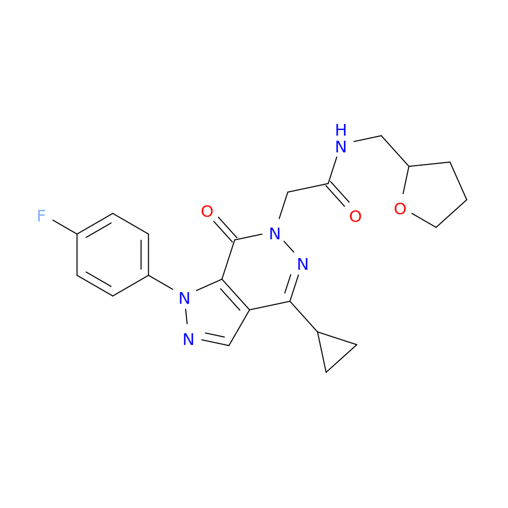 2-[4-cyclopropyl-1-(4-fluorophenyl)-7-oxo-1H,6H,7H-pyrazolo[3,4-d]pyridazin-6-yl]-N-[(oxolan-2-yl)methyl]acetamide