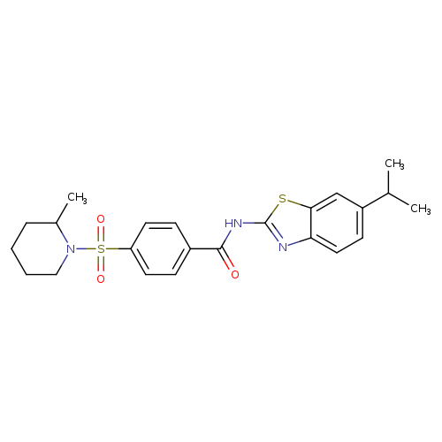 4-[(2-methylpiperidin-1-yl)sulfonyl]-N-[6-(propan-2-yl)-1,3-benzothiazol-2-yl]benzamide