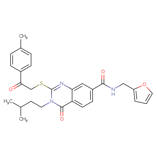 N-[(furan-2-yl)methyl]-3-(3-methylbutyl)-2-{[2-(4-methylphenyl)-2-oxoethyl]sulfanyl}-4-oxo-3,4-dihydroquinazoline-7-carboxamide