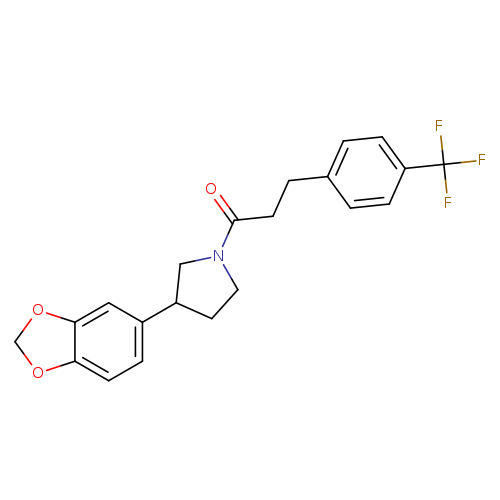 1-[3-(2H-1,3-benzodioxol-5-yl)pyrrolidin-1-yl]-3-[4-(trifluoromethyl)phenyl]propan-1-one