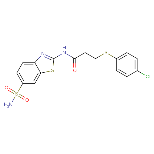 3-[(4-chlorophenyl)sulfanyl]-N-(6-sulfamoyl-1,3-benzothiazol-2-yl)propanamide