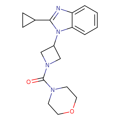 2-cyclopropyl-1-[1-(morpholine-4-carbonyl)azetidin-3-yl]-1H-1,3-benzodiazole