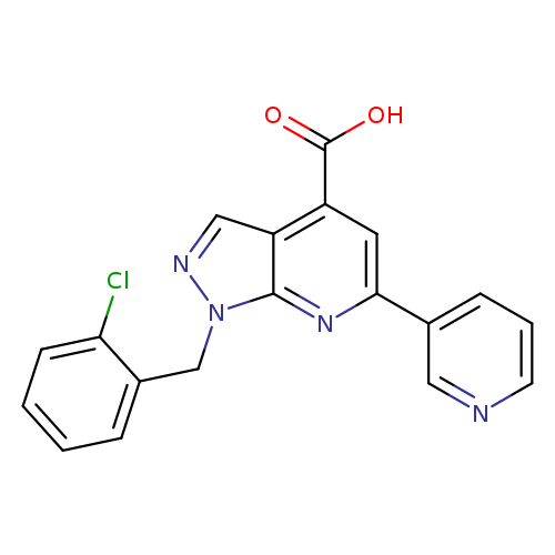 1-[(2-chlorophenyl)methyl]-6-(pyridin-3-yl)-1H-pyrazolo[3,4-b]pyridine-4-carboxylic acid