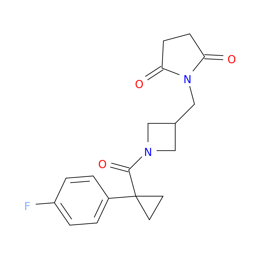 1-({1-[1-(4-fluorophenyl)cyclopropanecarbonyl]azetidin-3-yl}methyl)pyrrolidine-2,5-dione