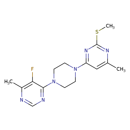 4-[4-(5-fluoro-6-methylpyrimidin-4-yl)piperazin-1-yl]-6-methyl-2-(methylsulfanyl)pyrimidine