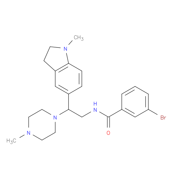 3-bromo-N-[2-(1-methyl-2,3-dihydro-1H-indol-5-yl)-2-(4-methylpiperazin-1-yl)ethyl]benzamide