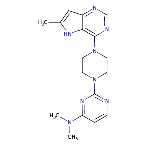 N,N-dimethyl-2-(4-{6-methyl-5H-pyrrolo[3,2-d]pyrimidin-4-yl}piperazin-1-yl)pyrimidin-4-amine