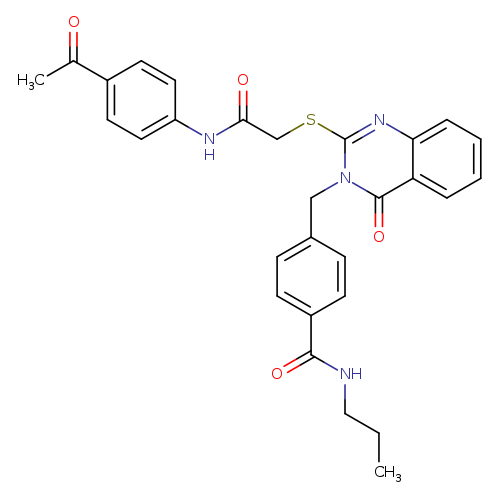 4-{[2-({[(4-acetylphenyl)carbamoyl]methyl}sulfanyl)-4-oxo-3,4-dihydroquinazolin-3-yl]methyl}-N-propylbenzamide