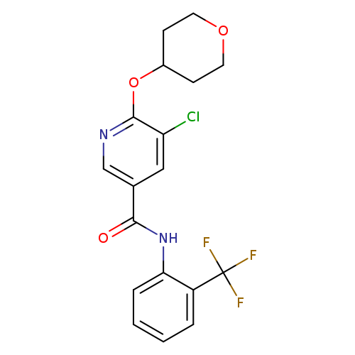 5-chloro-6-(oxan-4-yloxy)-N-[2-(trifluoromethyl)phenyl]pyridine-3-carboxamide