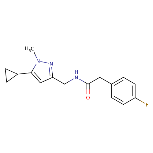 N-[(5-cyclopropyl-1-methyl-1H-pyrazol-3-yl)methyl]-2-(4-fluorophenyl)acetamide