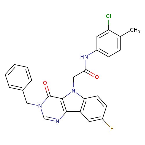 2-{3-benzyl-8-fluoro-4-oxo-3H,4H,5H-pyrimido[5,4-b]indol-5-yl}-N-(3-chloro-4-methylphenyl)acetamide