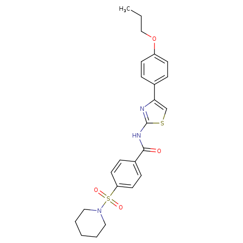 4-(piperidine-1-sulfonyl)-N-[4-(4-propoxyphenyl)-1,3-thiazol-2-yl]benzamide