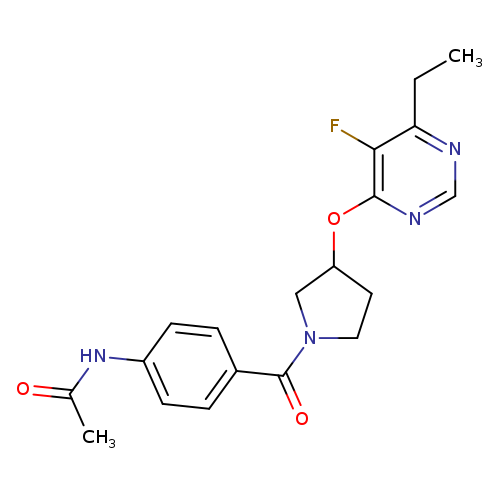 N-(4-{3-[(6-ethyl-5-fluoropyrimidin-4-yl)oxy]pyrrolidine-1-carbonyl}phenyl)acetamide