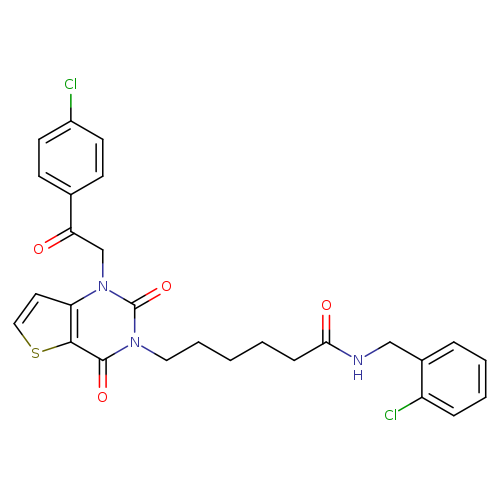 6-{1-[2-(4-chlorophenyl)-2-oxoethyl]-2,4-dioxo-1H,2H,3H,4H-thieno[3,2-d]pyrimidin-3-yl}-N-[(2-chlorophenyl)methyl]hexanamide